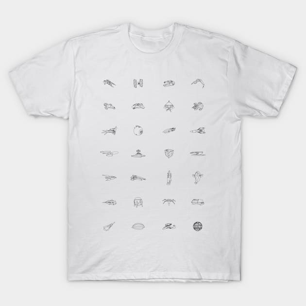 Light Spaceships T-Shirt by ClarkStreetPress